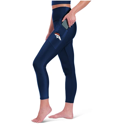 Women's Certo  Navy Denver Broncos High Waist Two-Pocket Leggings
