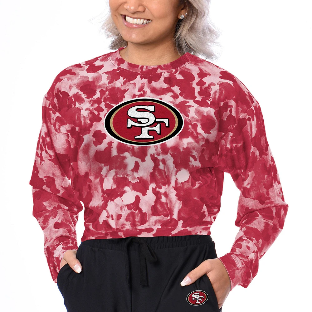 Women's Certo Scarlet San Francisco 49ers Cropped Long Sleeve T-Shirt