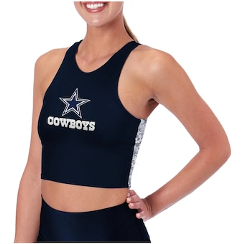 Women's Certo Navy Dallas Cowboys Crosstown Long Line Sports Bra