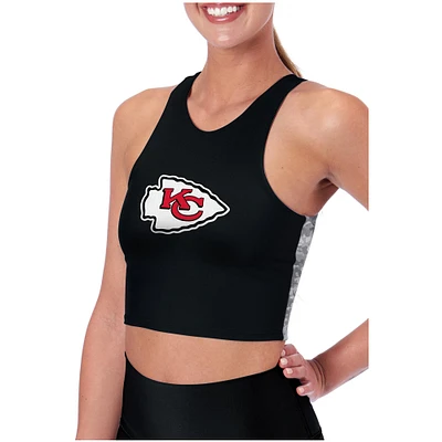 Women's Certo Black Kansas City Chiefs Crosstown Long Line Sports Bra