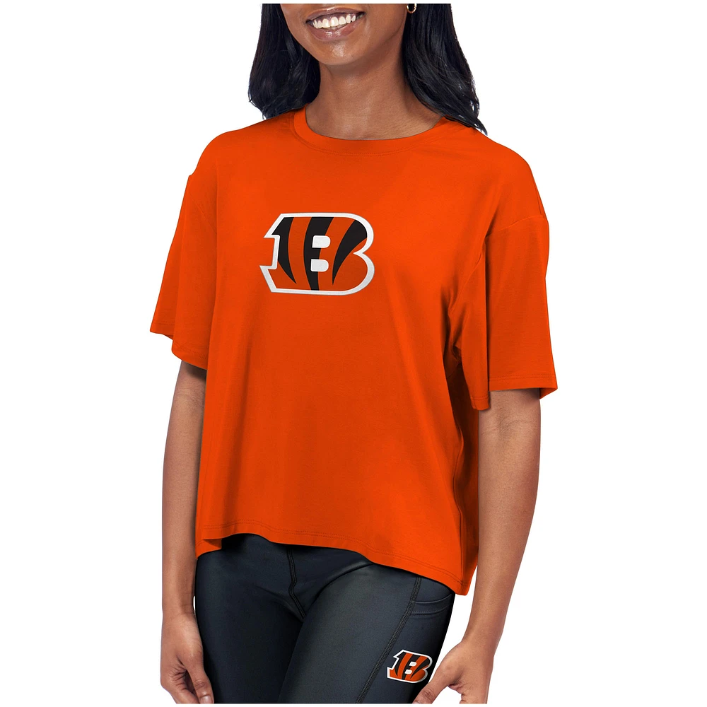 Women's Certo Orange Cincinnati Bengals Format Cropped T-Shirt
