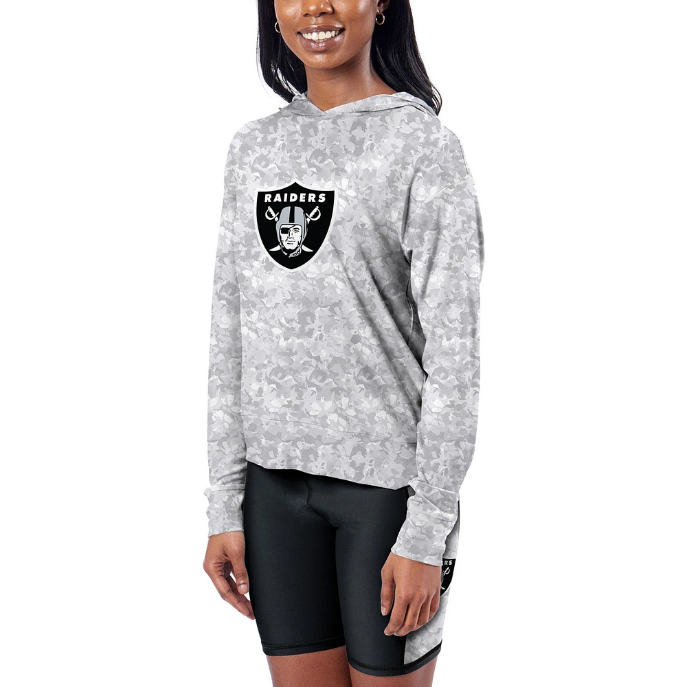Women's Certo Gray Las Vegas Raiders Session Pullover Hoodie