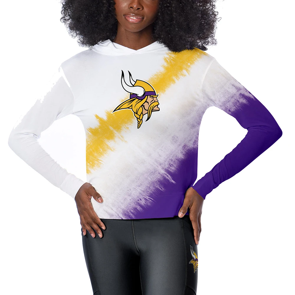 Women's Certo White Minnesota Vikings Rundown Lightweight Pullover Hoodie