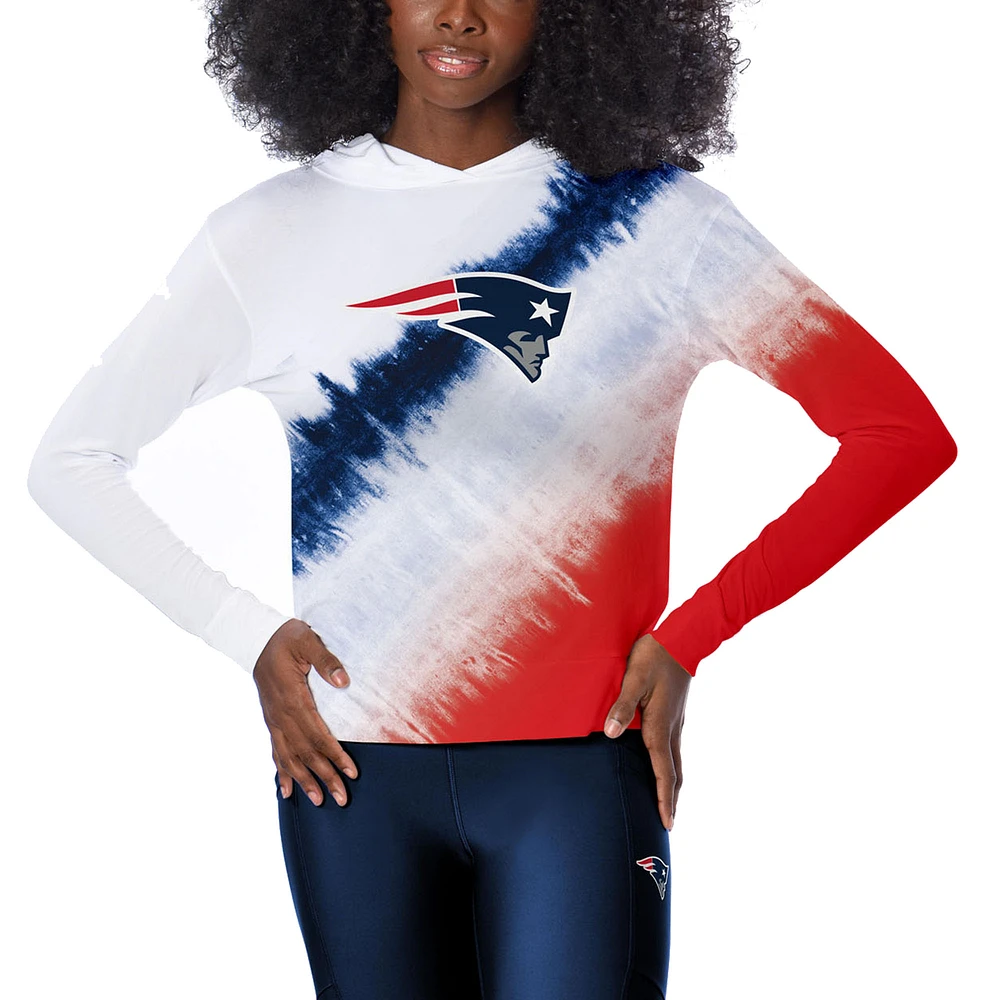 Women's Certo White New England Patriots Rundown Lightweight Pullover Hoodie