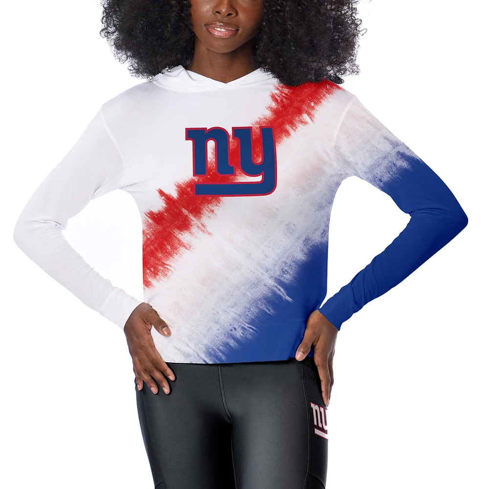 Women's Certo White New York Giants Rundown Lightweight Pullover Hoodie