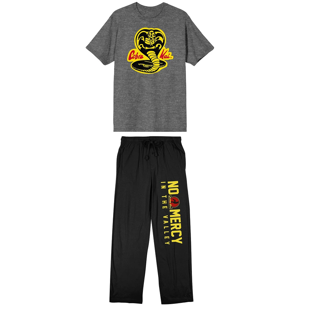 Men's Gray Cobra Kai T-Shirt & Pants Sleepwear Set