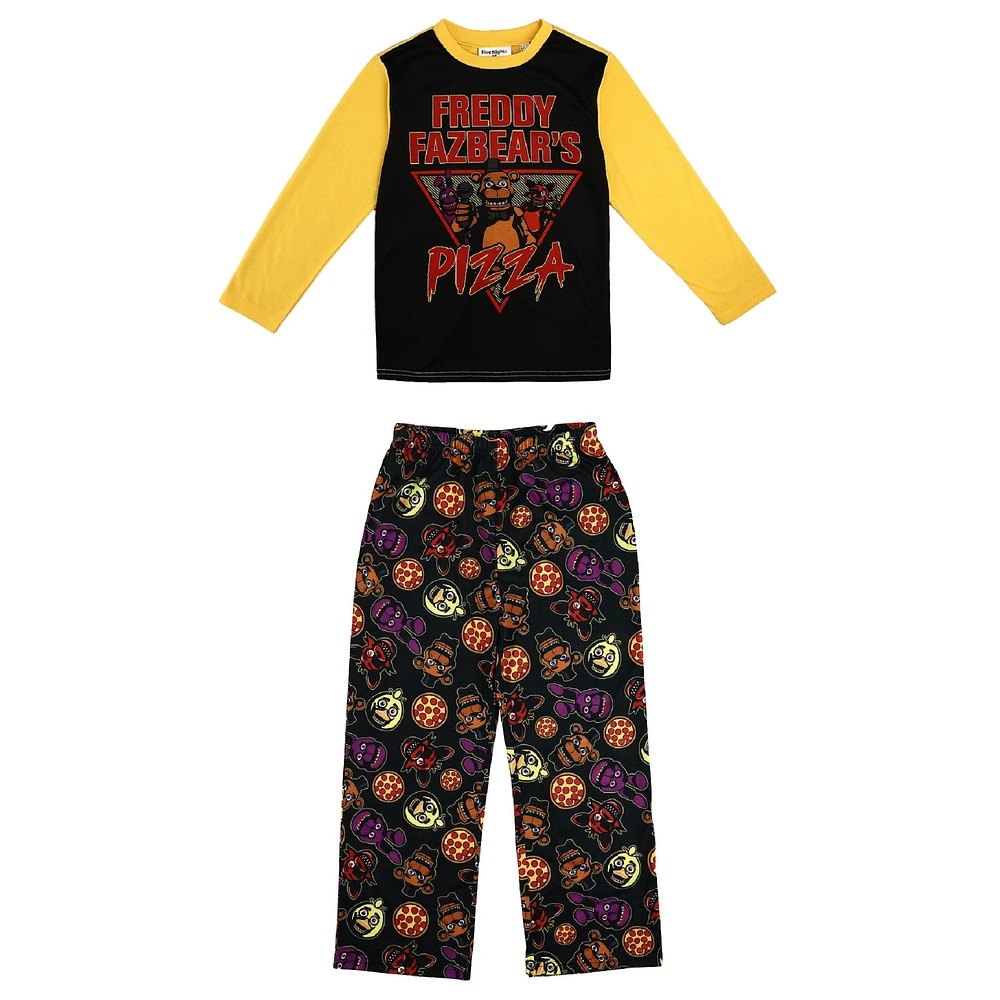 Youth Black Five Nights at Freddy's Long Sleeve T-Shirt & Pants Sleepwear Set