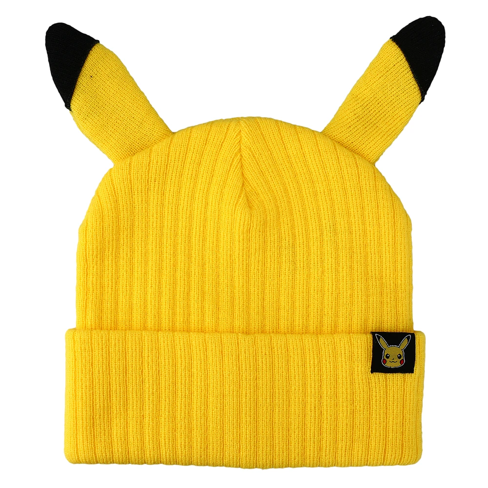 Unisex Pikachu Yellow Pokemon Cuffed Knit Hat