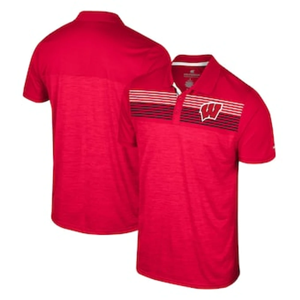 Men's Colosseum Red Wisconsin Badgers Langmore Polo