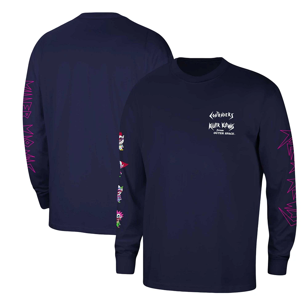 Unisex Contenders Clothing Navy Killer Klowns from Outer Space Long Sleeve T-Shirt