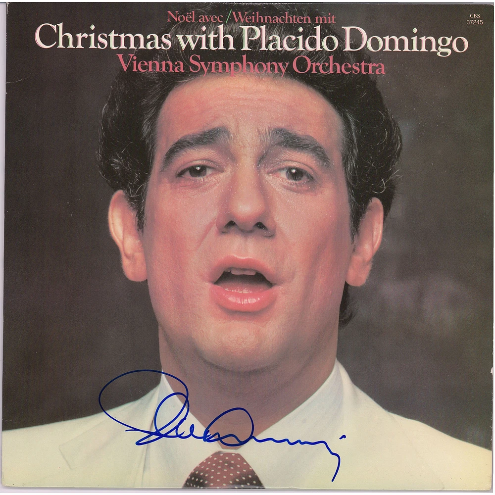 Placido Domingo Autographed Christmas With Placido Domingo Album Cover - PSA