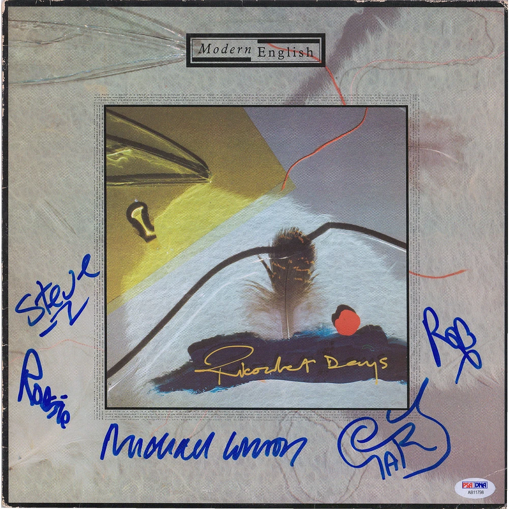 Stephen Walker, Gary McDowell, Michael Conroy, Robbie Grey, Roy Martin Autographed Modern English Ricochet Days Album Cover - PSA