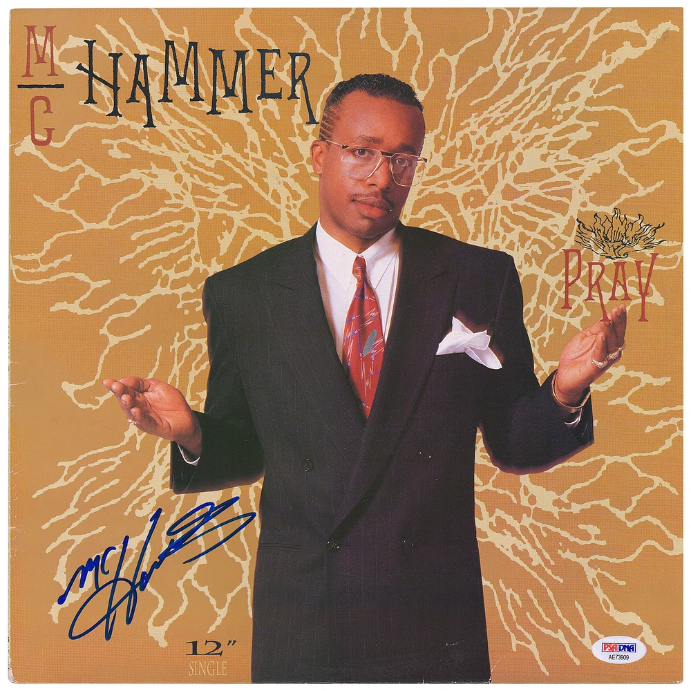 MC Hammer Autographed Pray Album Cover - PSA