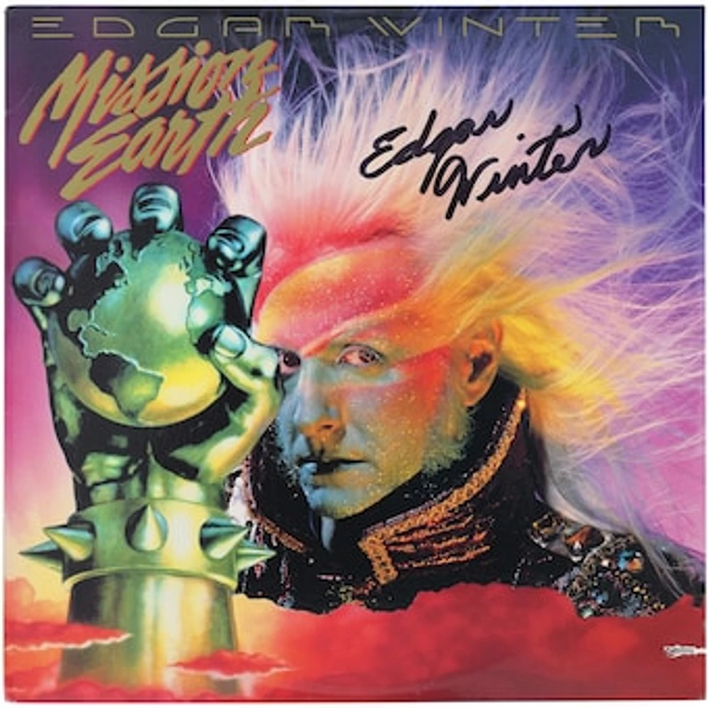 Edgar Winter Autographed Mission Earth Album - BAS