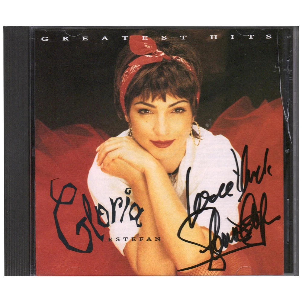 Gloria Estefan Autographed Gloria! CD Booklet with "Love & Luck" Inscription signed in Black Ink - BAS