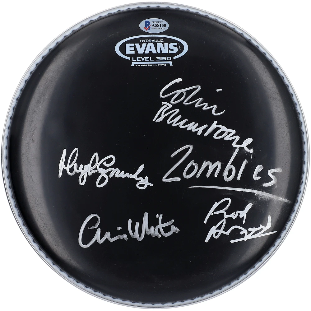 The Zombies Autographed Drumhead with 4 Signatures and "Zombies" Inscription Signed in Silver Ink - BAS