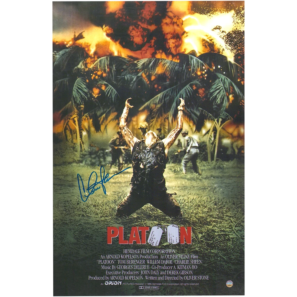 Charlie Sheen Autographed Platoon 11" x 17" Movie Poster - Steiner