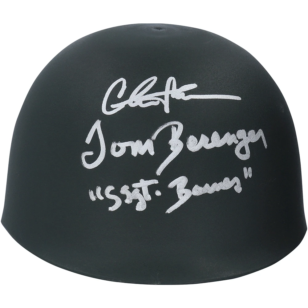 Charlie Sheen & Tom Berenger Autographed Platoon Replica Helmet with "SSGT Barnes" Inscription