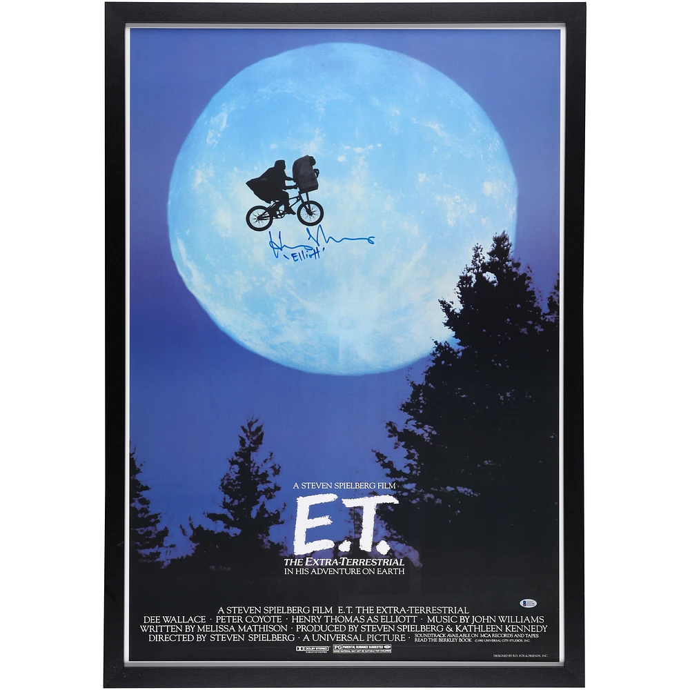 Henry Thomas Autographed Framed 24" x 28" E.T. Movie Poster - BAS