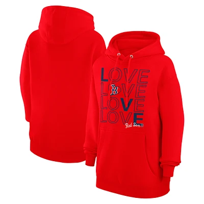 Women's G-III 4Her by Carl Banks Red Boston Sox Love Graphic Fleece Hoodie