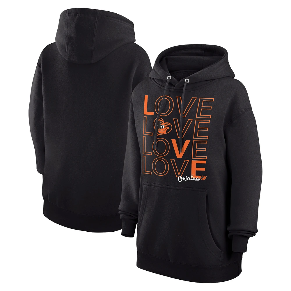Women's G-III 4Her by Carl Banks Black Baltimore Orioles Love Graphic Fleece Hoodie