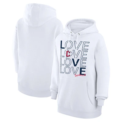 Women's G-III 4Her by Carl Banks  White Cleveland Guardians Love Graphic Fleece Hoodie