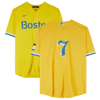 Masataka Yoshida Boston Red Sox Autographed Nike City Connect Replica Jersey