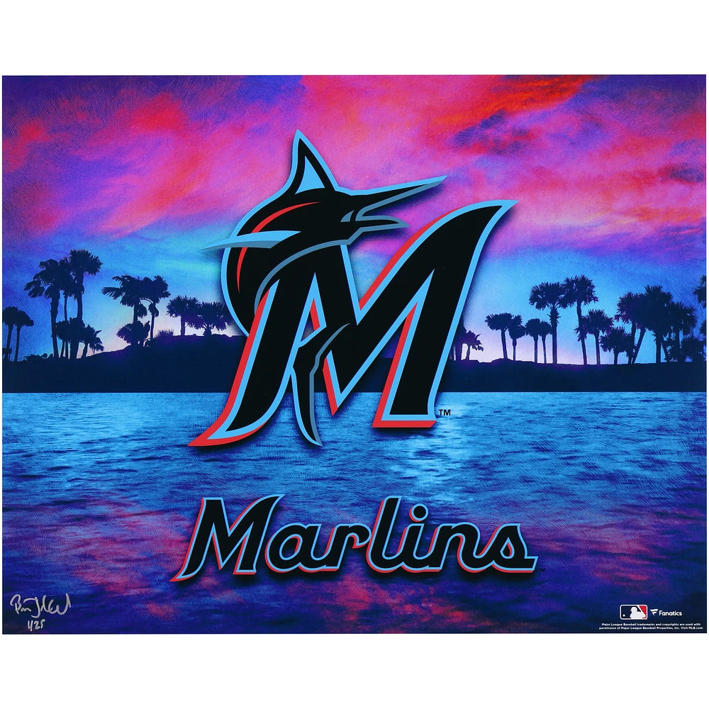 Miami Marlins 16" x 20" Photo Print - Signed by Artist Brian Konnick - Limited Edition of 25