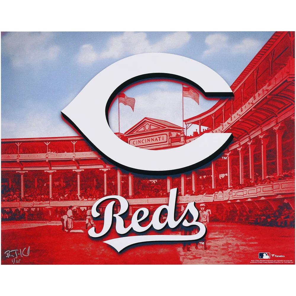 Cincinnati Reds 16" x 20" Photo Print - Signed by Artist Brian Konnick - Limited Edition of 25