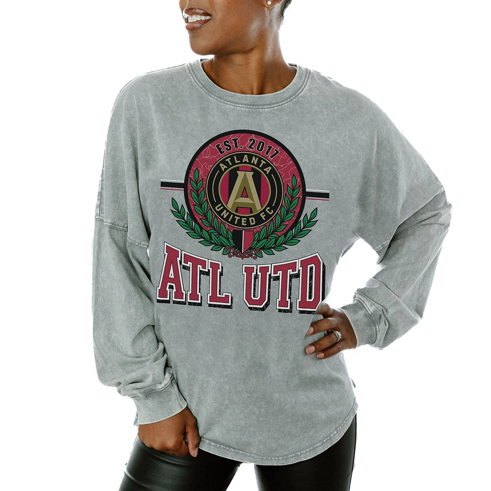 Women's Gameday Couture Gray Atlanta United FC Oversized Long Sleeve T-Shirt