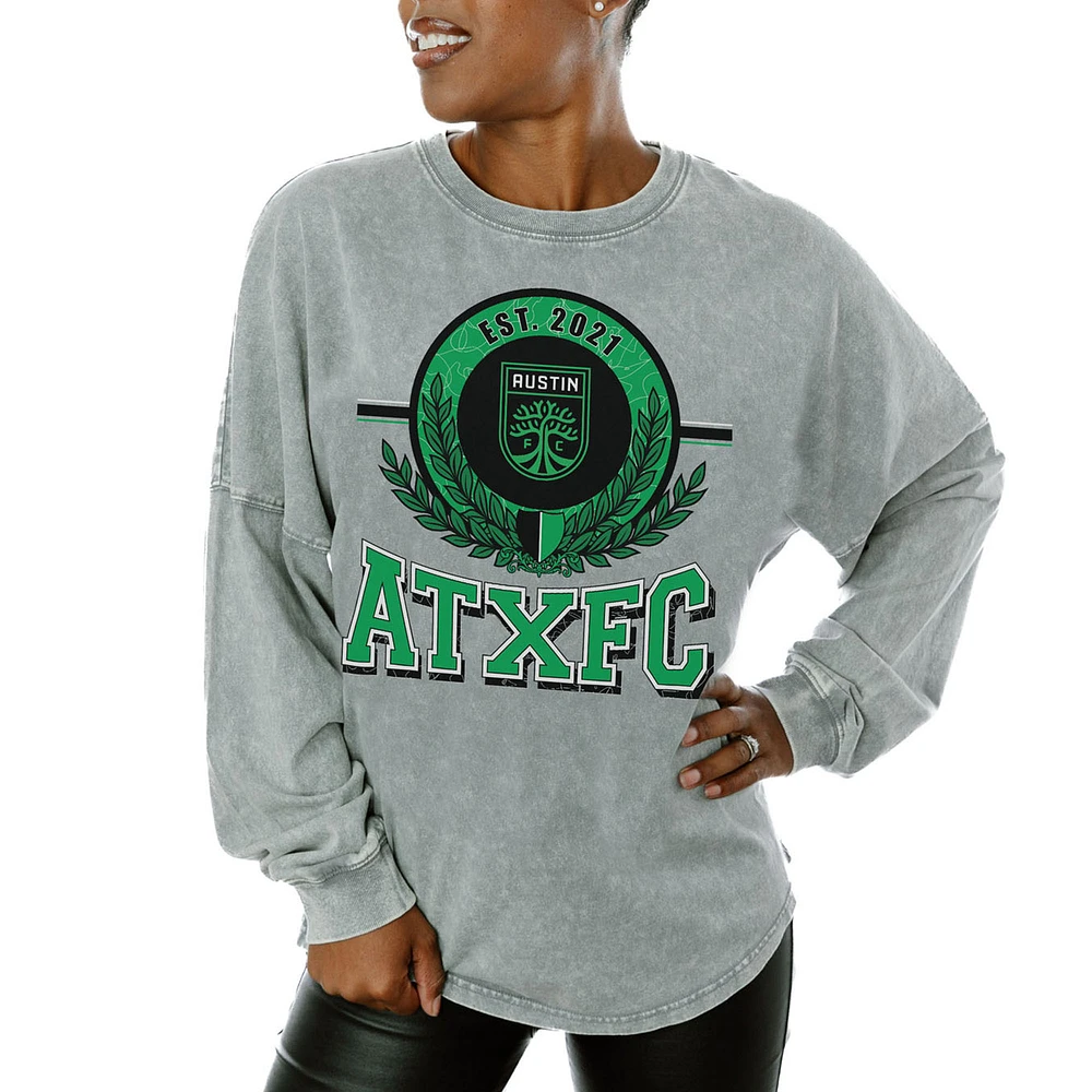 Women's Gameday Couture Gray Austin FC Oversized Long Sleeve T-Shirt