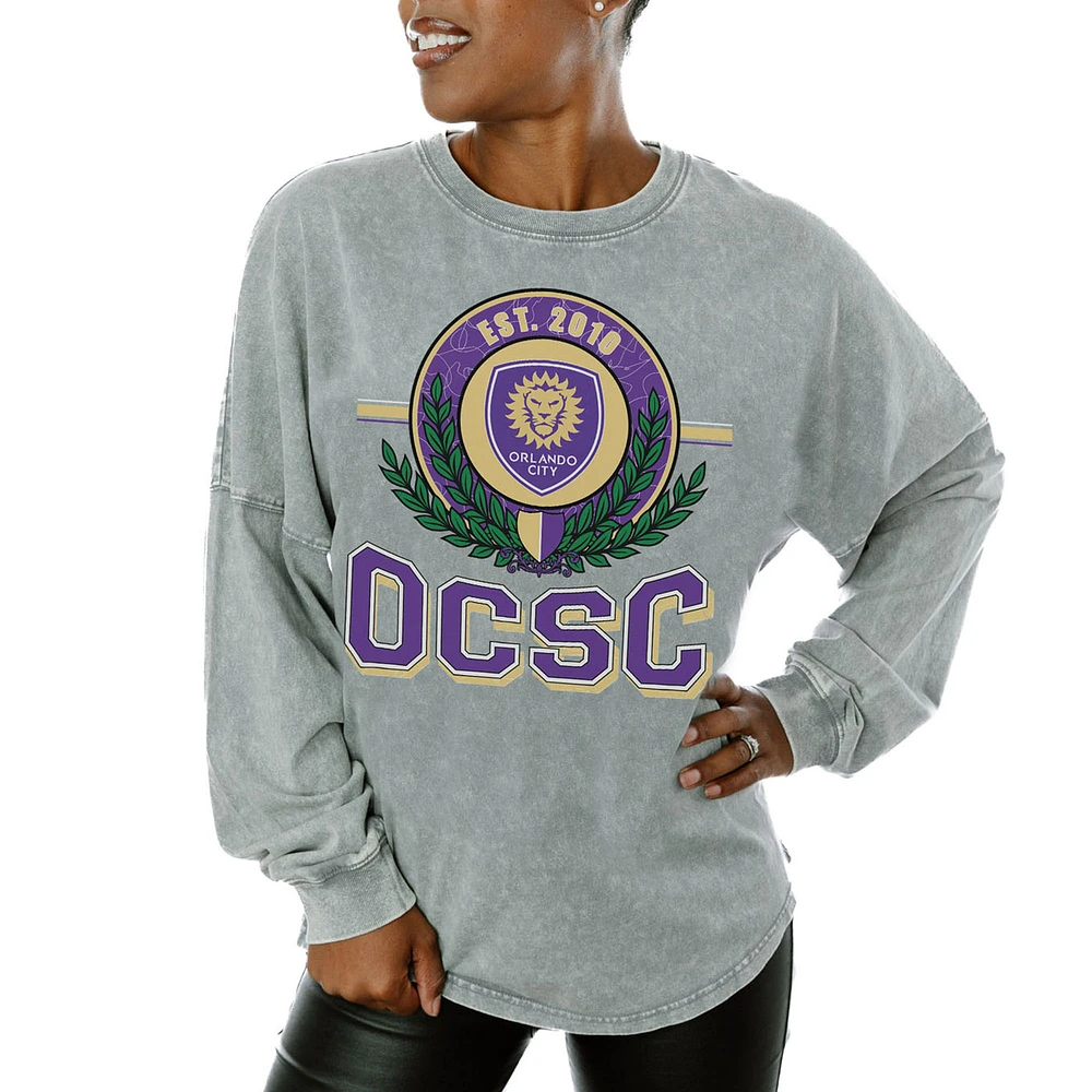 Women's Gameday Couture Gray Orlando City SC Oversized Long Sleeve T-Shirt