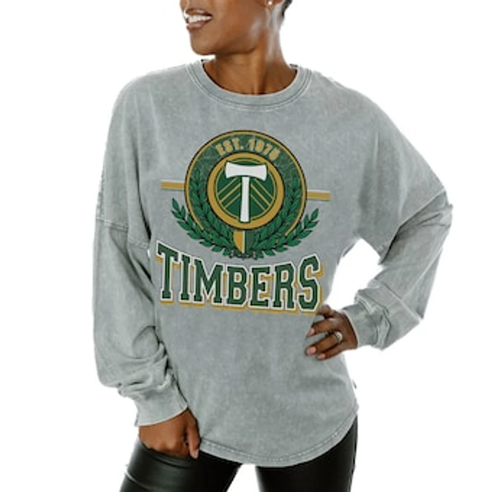 Women's Gameday Couture Gray Portland Timbers Oversized Long Sleeve T-Shirt