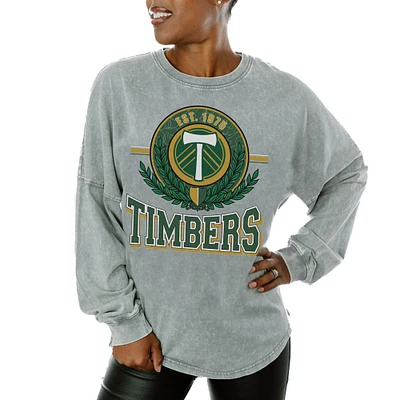 Women's Gameday Couture Gray Portland Timbers Oversized Long Sleeve T-Shirt