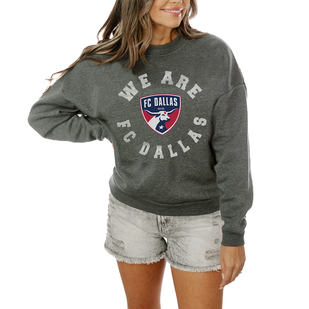 Women's Gameday Couture Charcoal FC Dallas Oversized Fleece Pullover Sweatshirt