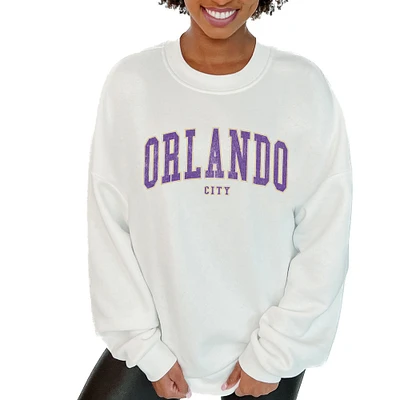 Women's Gameday Couture White Orlando City SC Oversized Fleece Pullover Sweatshirt