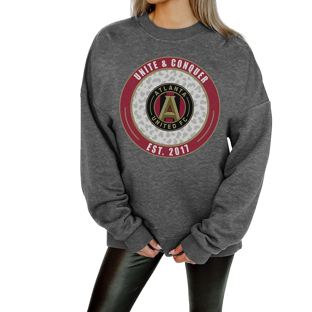 Women's Gameday Couture Charcoal Atlanta United FC Oversized Fleece Pullover Sweatshirt