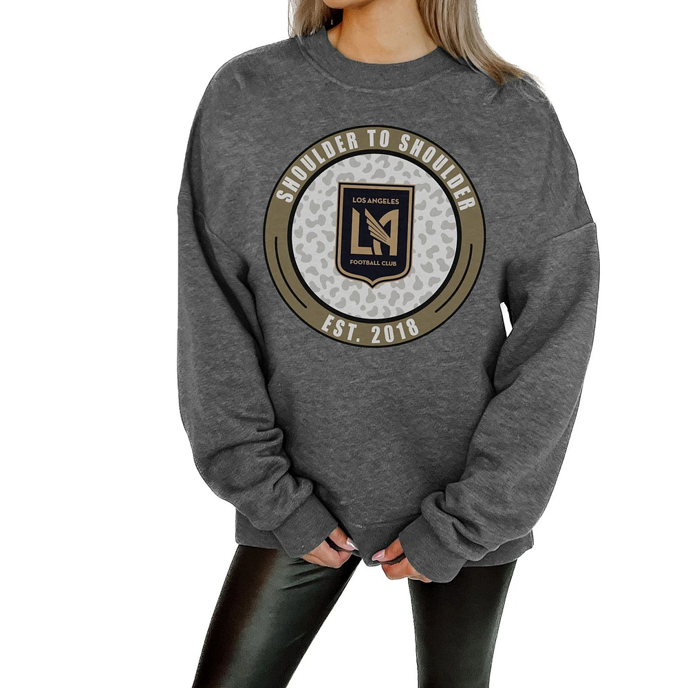 Women's Gameday Couture Charcoal LAFC Oversized Fleece Pullover Sweatshirt