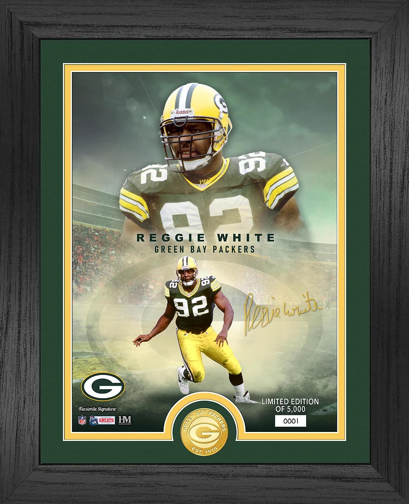 Highland Mint Reggie White Green Bay Packers 13" x 16" Legends Bronze Coin Photo Mint