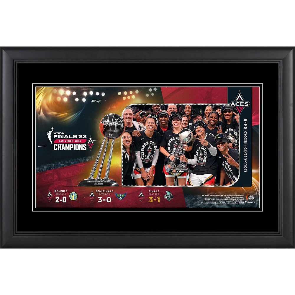 Las Vegas Aces 2023 WNBA Finals Champions 10'' x 18'' Framed Collage