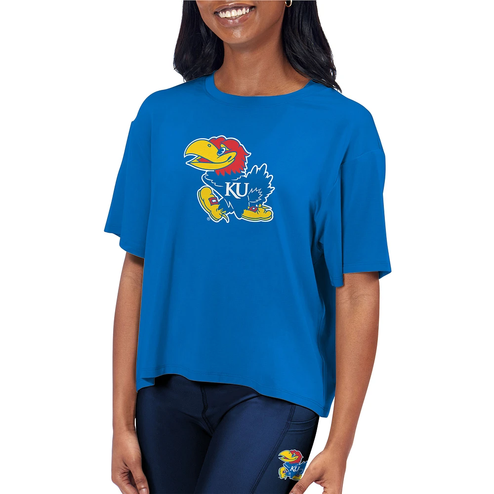 Women's Certo Royal Kansas Jayhawks Cropped T-Shirt