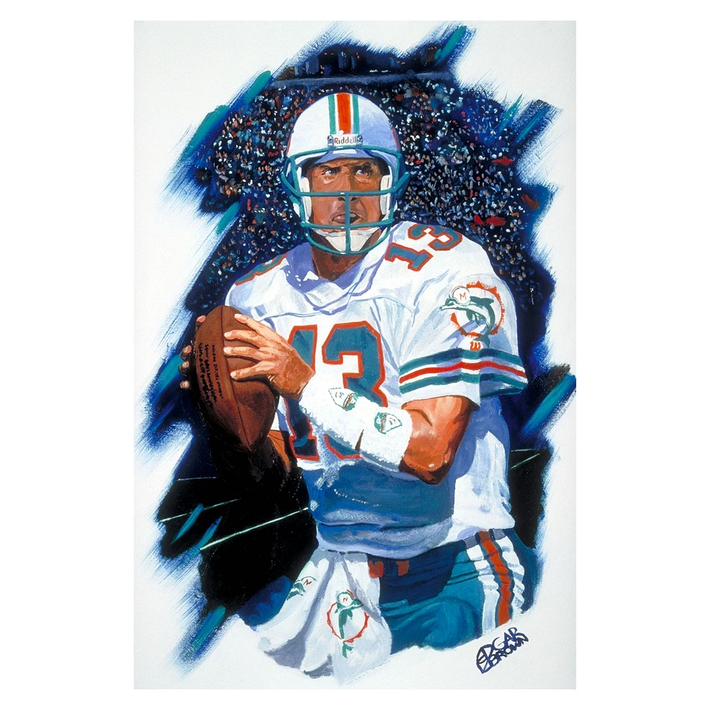 Dan Marino Miami Dolphins Deacon Jones Foundation 28" x 36" Fine Art Canvas by Artist Edgar Brown