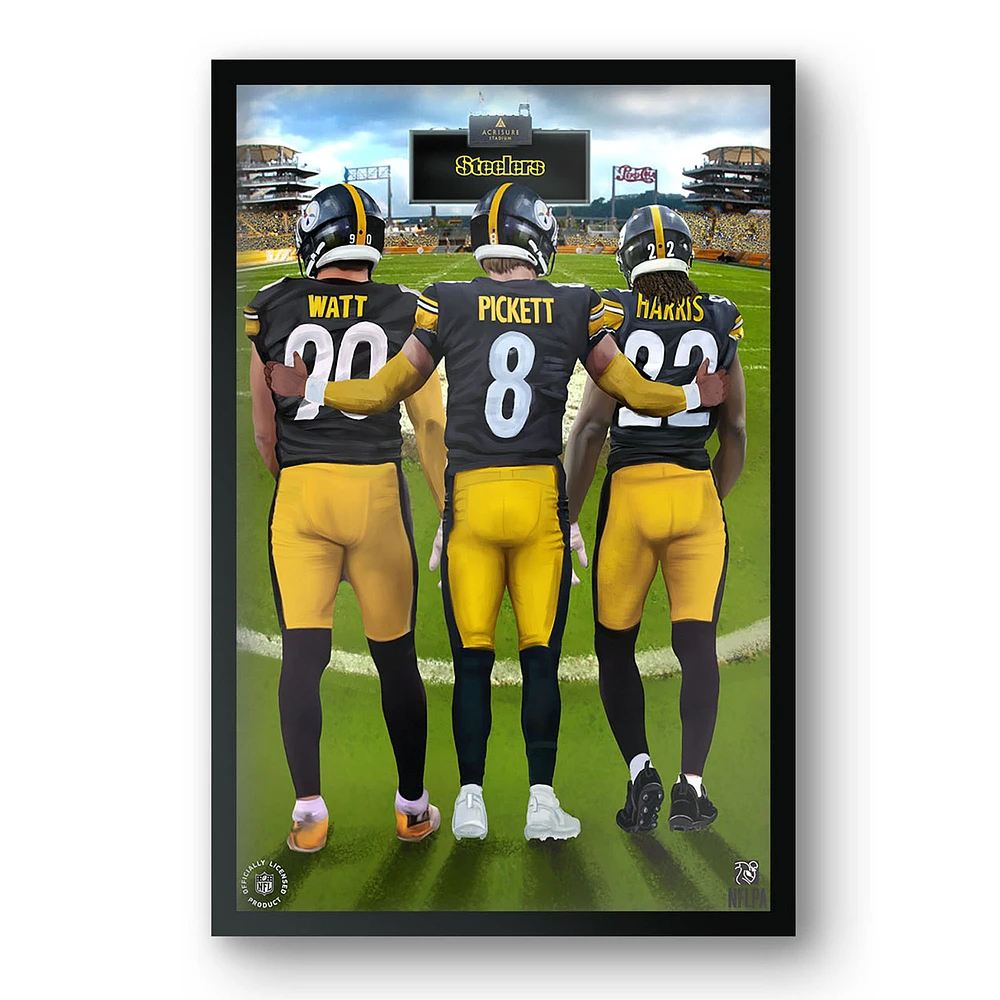 T.J. Watt, Kenny Pickett & Najee Harris Pittsburgh Steelers 27" x 39" Framed Three Player Art Print