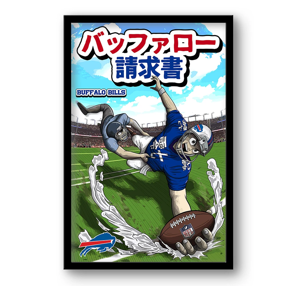 Buffalo Bills 14" x 20" Framed Anime Art Print
