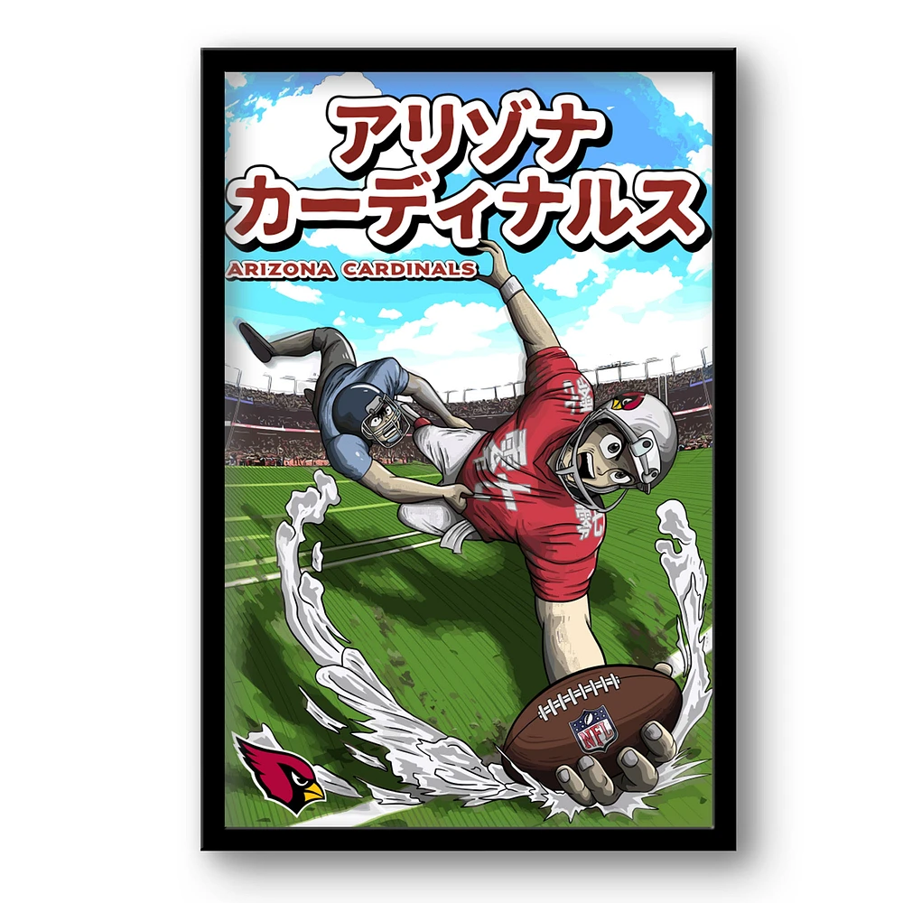 Arizona Cardinals 14" x 20" Framed Anime Art Print