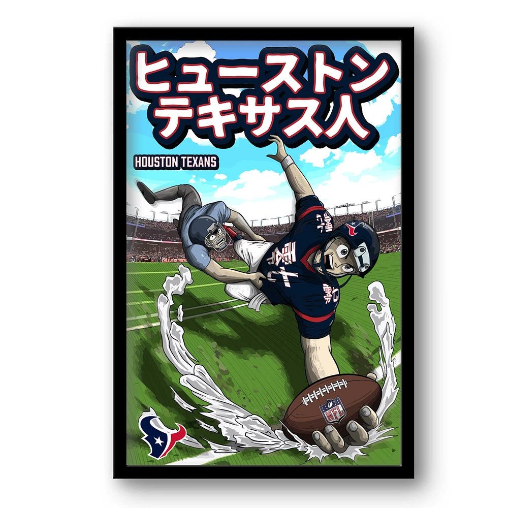 Houston Texans 14" x 20" Framed Anime Art Print