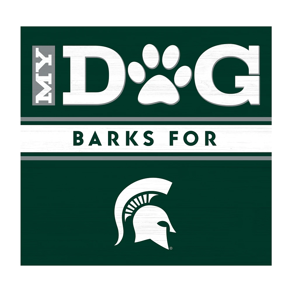 Imperial Michigan State Spartans 10" x 10.5" My Dog Barks Wood Wall Art