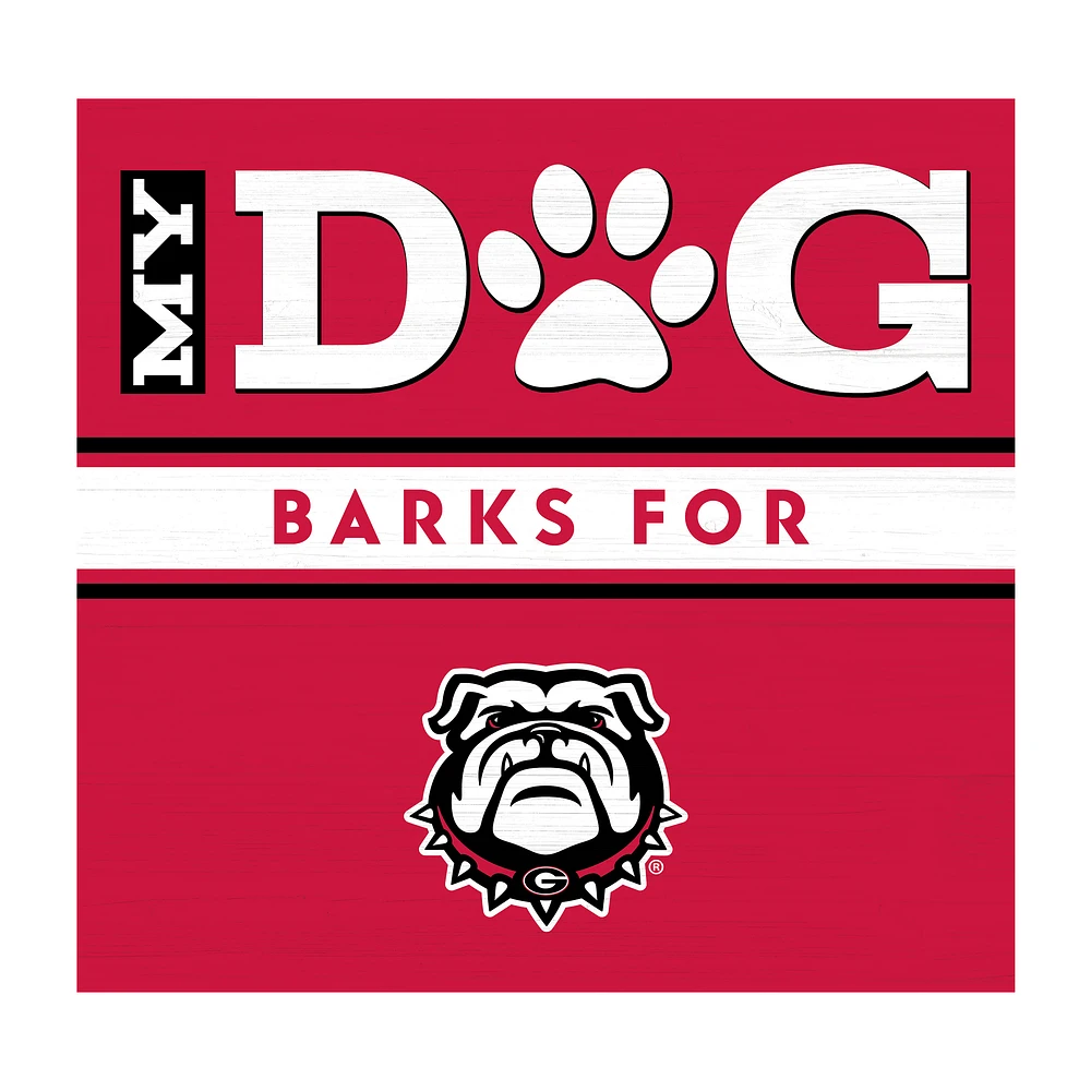 Imperial Georgia Bulldogs 10" x 10.5" My Dog Barks Wood Wall Art