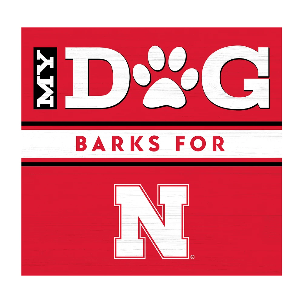 Imperial Nebraska Huskers 10" x 10.5" My Dog Barks Wood Wall Art