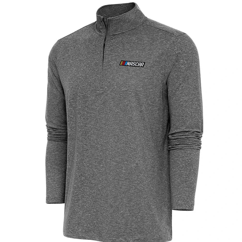 Men's Antigua Heather NASCAR Hunk Quarter-Zip Pullover Top